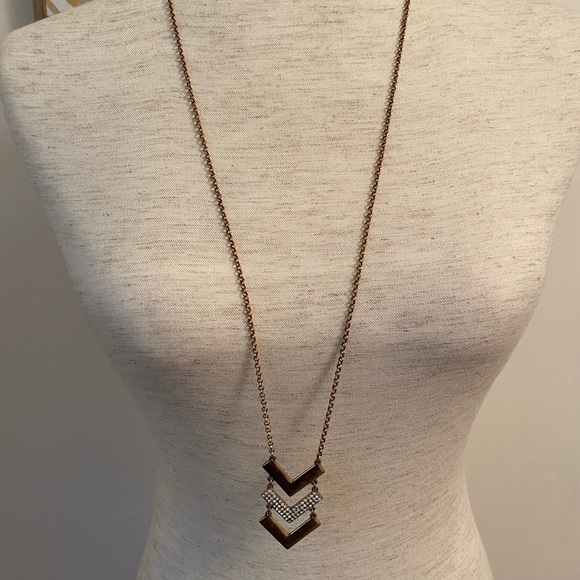 J. Crew Jewelry - J. Crew brass rhinestone arrow pendant necklace